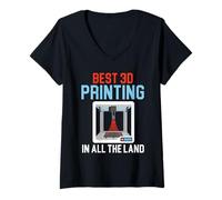 Femme Meilleure imprimante 3D dans Toute la Terre Machinist Impression 3D T-Shirt avec Col en V