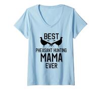 Femme Meilleure Maman chasseuse de faisans de Tous Les Temps | Saison des faisans T-Shirt avec Col en V