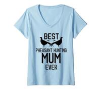 Femme Meilleure Maman chasseuse de faisans de Tous Les Temps | Saison des faisans T-Shirt avec Col en V
