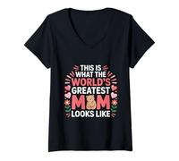 Femme Meilleure mère Meilleure Maman C'est ce Que la Meilleure Maman du Monde T-Shirt avec Col en V