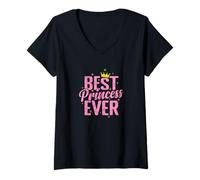 Femme Meilleure Princesse de Tous Les Temps T-Shirt avec Col en V