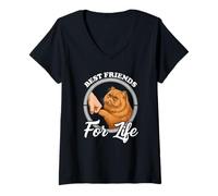 Femme Meilleurs Amis et adorateurs de Chats persans Mignons T-Shirt avec Col en V