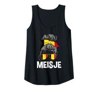 Femme Meisje Fier Flanders Girl Chignon Cheveux désordonnés Bandana Flamand Débardeur