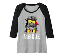 Femme Meisje Fier Flanders Girl Chignon Cheveux désordonnés Bandana Flamand Manche Raglan
