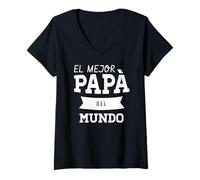 Femme Mejor Papa T-Shirt Regalo Para el Dia Del Padre T-Shirt avec Col en V