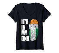 Femme Mélange d'ADN Indien et nigérian T-Shirt avec Col en V