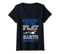 Femme Membre de la Flat Earth Society Flat Earth Believer T-Shirt avec Col en V