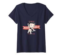 Femme Membre du Fan Club Betty Boop T-Shirt avec Col en V
