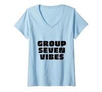 Femme Membres Elite du Groupe 7 Seven Vibes T-Shirt avec Col en V