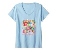 Femme Même dans Mon Chaos, Art de Collage de la Foi chrétienne de Sa Grâce T-Shirt avec Col en V