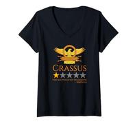 Femme Meme de l'histoire Romaine Antique - Crassus - Spartacus - SPQR T-Shirt avec Col en V