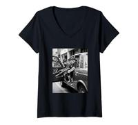 Femme Meme drôle de Mafia Street Gangster Cats T-Shirt avec Col en V