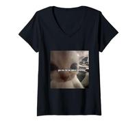 Femme Meme drôle de Scrolling Ya no Te la jales Bro Mignon Chat T-Shirt avec Col en V