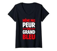 Femme Même Pas Peur du Grand Bleu Plongeur T-Shirt avec Col en V