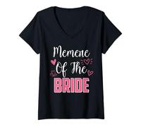 Femme Memere of The Bride Family Party Wedding Party Wife to Be T-Shirt avec Col en V