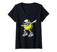 Femme Men Women and Kids Funny Dabbing Tennis Ball Sports Lover T-Shirt avec Col en V