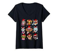 Femme Men Women Kids Zoo Day Wildlife Animal Lovers Christmas T-Shirt avec Col en V