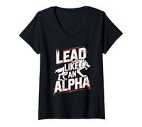 Femme Menez comme Une Fille Loup-Garou puissante et confiante Alpha T-Shirt avec Col en V