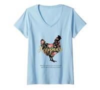 Femme Ménopause drôle, hénopause Florale, Quand Une Femme Arrive T-Shirt avec Col en V