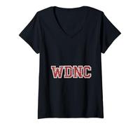 Femme Ménopause WDNC College Style Funny We Do Not Care T-Shirt avec Col en V