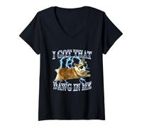 Femme Mens Funny Heavy Metal Got That Dawg in Me Corgi Dog Lover T-Shirt avec Col en V