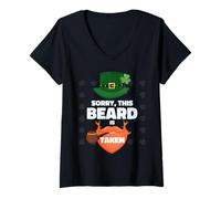 Femme Mens Sorry This Beard is Taken St Patrick Day Beard T-Shirt avec Col en V