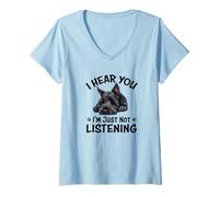 Femme Mens Womens Cute Hear You Listening Scottish Terrier Lover T-Shirt avec Col en V