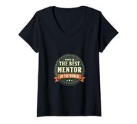 Femme Mentor Appréciation Meilleur Monde T-Shirt avec Col en V