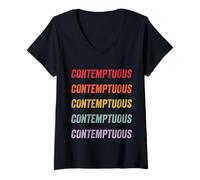 Femme Méprisant T-Shirt avec Col en V