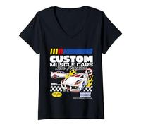 Femme Merch personnalisé du Film Fast and Furious de Muscle Cars Los Angeles T-Shirt avec Col en V