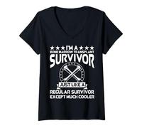 Femme Merch Survivor Greffe de moelle osseuse - Design Top Survivor T-Shirt avec Col en V