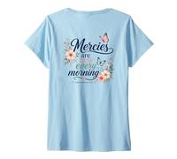 Femme Mercies are New Every Morning Lamentations Inspirational T-Shirt avec Col en V