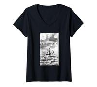 Femme Mercure Enfant des Philosophes Rosarium alchimique T-Shirt avec Col en V