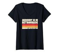 Femme Mercury est en édition limitée rétrograde, Style rétro Vintage T-Shirt avec Col en V