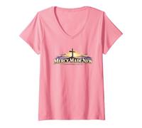 Femme Mercy Made Nouvelle Écriture chrétienne de Carême Inspirée T-Shirt avec Col en V