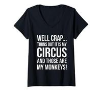 Femme Merde, il s'avère Que C'est Mon Cirque et Que ce sont Mes singes T-Shirt avec Col en V