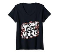 Femme Mère géniale comme ma mère T-Shirt avec Col en V
