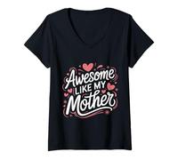 Femme Mère géniale comme ma mère T-Shirt avec Col en V