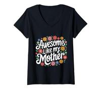 Femme Mère géniale comme ma mère T-Shirt avec Col en V
