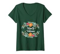 Femme Mère Veilleuse Cadeau Fête des Mères T-Shirt avec Col en V