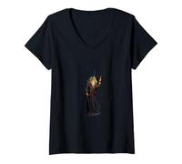 Femme Merlin Wizard, Sorcier of Camelot, Avalon Magic Legend T-Shirt avec Col en V