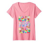 Femme Mermaid Mom Summer Coffee Mugs for Women and Hawaii Vacation T-Shirt avec Col en V