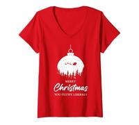 Femme Merry Christmas You Filthy Liberals - Santa Funny Red T-Shirt avec Col en V