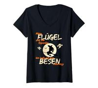 Femme Mes Ailes sont à réparer Aujourd'hui avec Le Balai T-Shirt avec Col en V