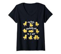 Femme Mes Canards ne sont Absolument Pas Amusants d'affilée T-Shirt avec Col en V