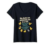Femme Mes Canards ne sont Absolument Pas dans Une rangée. Pigeon Funny T-Shirt avec Col en V