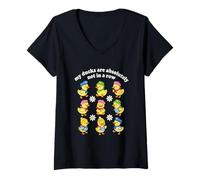 Femme Mes Canards ne sont Absolument Pas dans Une rangée. Pigeon Funny T-Shirt avec Col en V