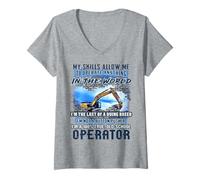 Femme Mes compétences me Permettent d'exploiter n'importe Quoi dans Le Monde T-Shirt avec Col en V