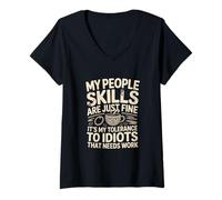 Femme Mes compétences relationnelles ne sont qu'une Bonne tolérance au café des Idiots T-Shirt avec Col en V