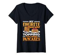 Femme Mes crêpes préférées pour garnir deux autres crêpes T-Shirt avec Col en V